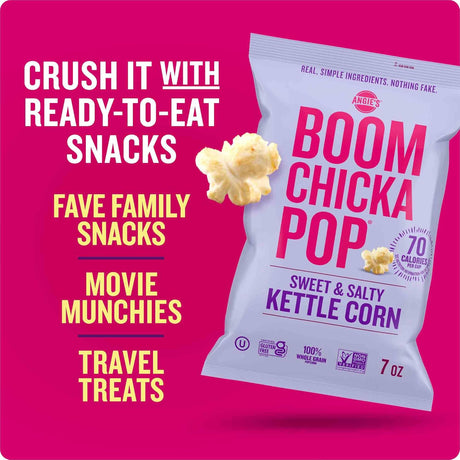Angie's Boom Chicka Pop, Sweet and Salty Kettle Corn, 7 Oz., Pack of 12