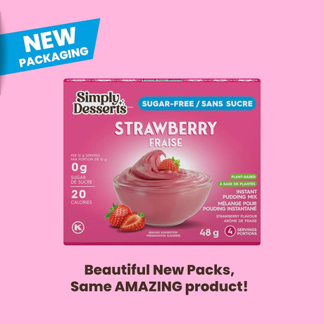 Simply Delish Sugar-Free Strawberry Pudding Mix, Case of 6, 1.7 Oz – Keto-Friendly, Low-Calorie Dessert