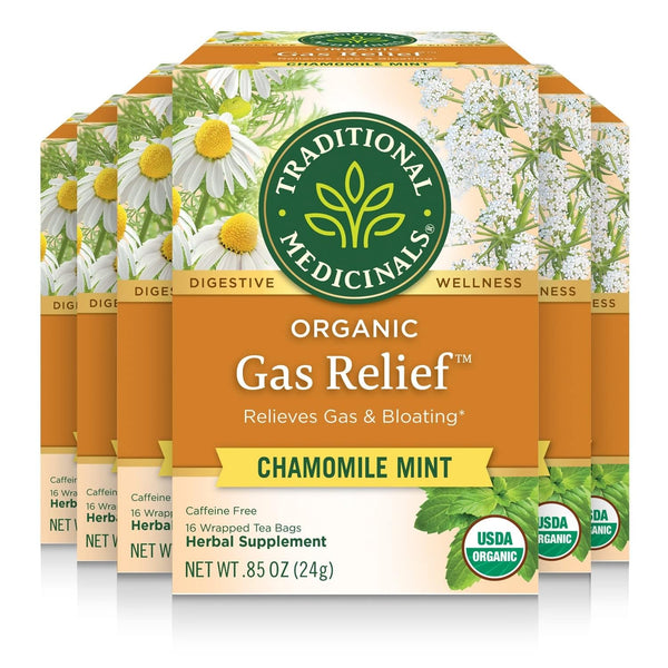 Traditional Medicinals Organic Gas Relief Tea, 16 Bags, Case of 6