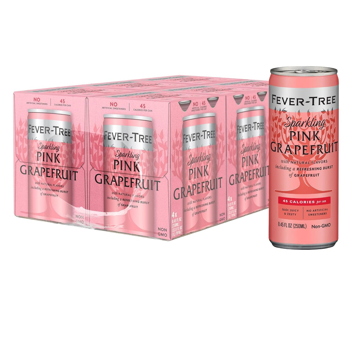 Fever-tree Pink Grapefruit Soda, 4/6.8 fl oz (6 Pack) - Premium Mixer