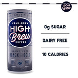 High Brew Black & Bold Cold Brew Coffee, 8 fl oz, Pack of 12