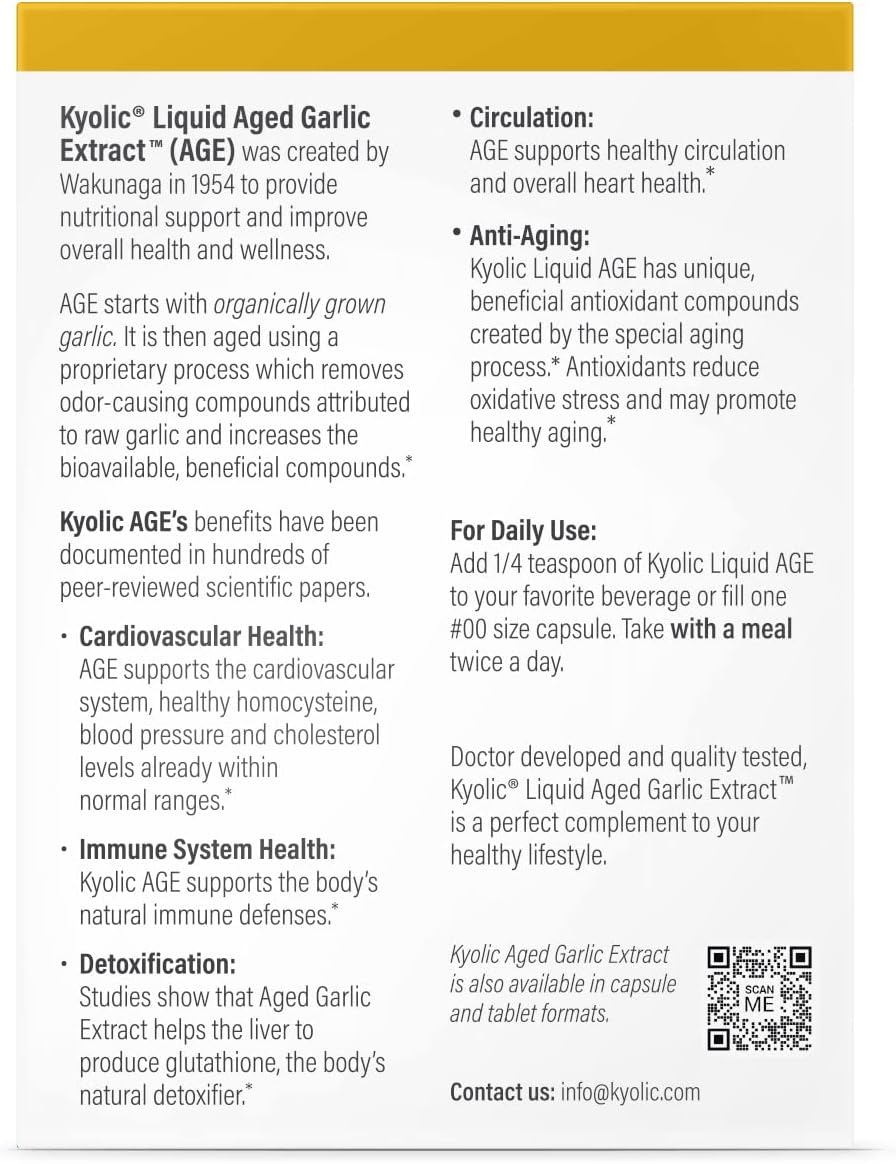 Kyolic Liquid Aged Garlic Extract - Supports Immune System - 2 Oz