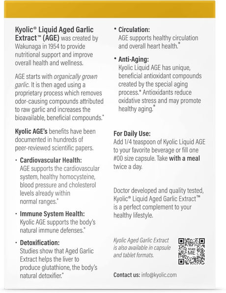 Kyolic Liquid Aged Garlic Extract - Supports Immune System - 2 Oz