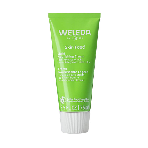 Weleda Skin Food Light Nourishing Cream tube on a white background