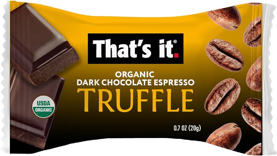 That's It - Organic Dark Chocolate Espresso Truffles, 4.2 oz (Case of 6) - Dairy Free Snacks