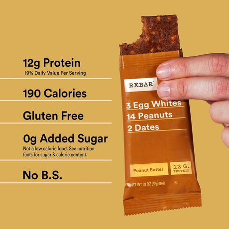 RXBAR Peanut Butter Protein Bar, 1.83 Oz. (Pack of 12)