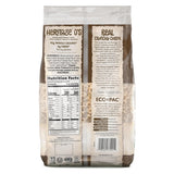Back view of a Heritage O's cereal package with nutritional information and ingredients listed.