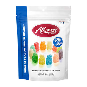 Albanese - Sour Gummi Bears, 8 oz (Pack of 6) - Sour, Fruity, Gluten-Free