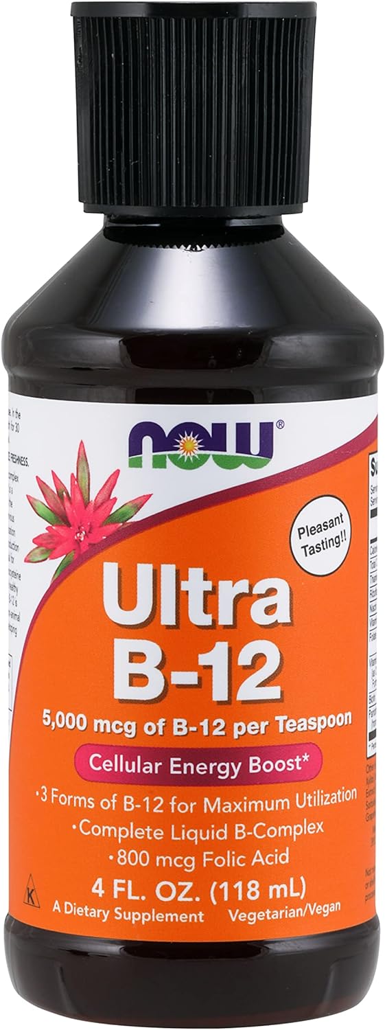 Now Foods Ultra B12 Liquid Complex - High-Potency Vitamin B12 Supplement for Energy and Nerve Health - 4 fl oz - Cozy Farm 