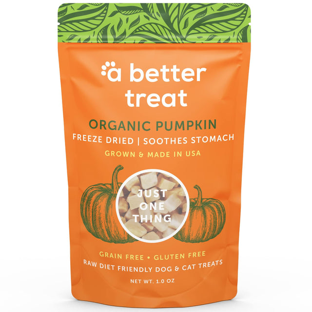 A Better Treat - Organic Freeze-Dried Pumpkin, 1 oz (Pack of 6) - Gluten-Free Dog Treats
