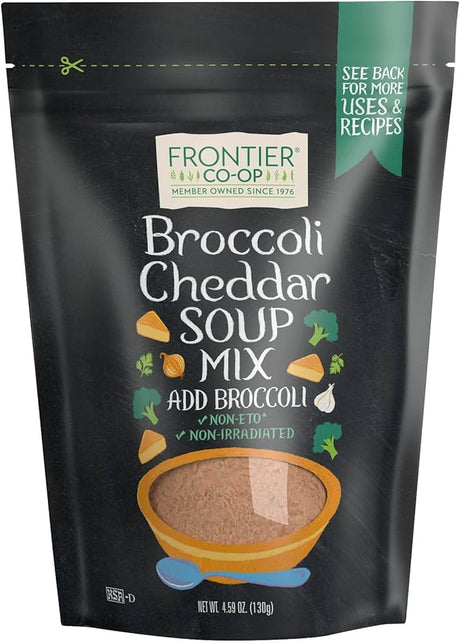 Frontier Natural Products Coop - Broccoli Cheddar Soup Mix, 4.59 oz (Pack of 12) - Kosher Yeast-Free