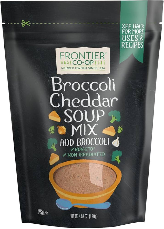 Frontier Natural Products Coop - Broccoli Cheddar Soup Mix, 4.59 oz (Pack of 12) - Kosher Yeast-Free