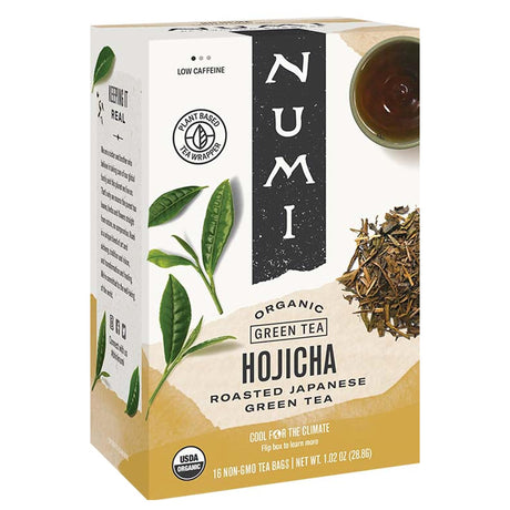 Numi Tea - Organic Green Hojicha Tea, 16 Bag (Pack of 6) - Gluten-Free Kosher