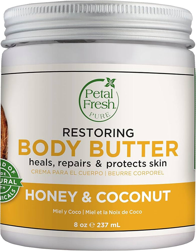 Petal Fresh Pure - Honey Coconut Body Butter, 8 oz (Pack of 6) - Hydrating Skin Moisturizer