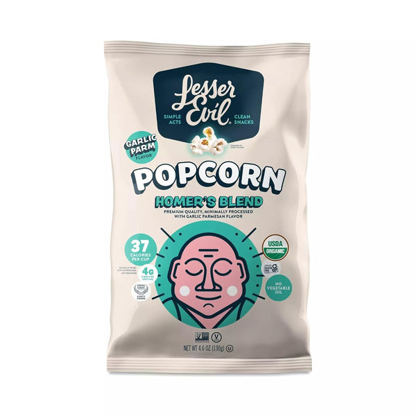 LesserEvil Organic Homer's Blend Popcorn, 4.6 oz (Case of 12)