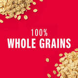 Oats on a red background with '100% Whole Grains' text