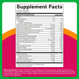 Supplement facts label for gummy vitamins with colorful border
