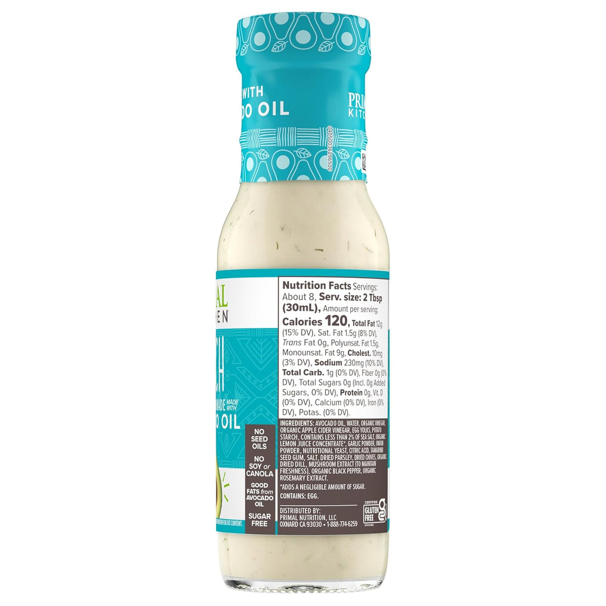 Primal Kitchen Ranch Dressing - (Pack of 6) - 8 fl oz - Paleo & Keto Friendly
