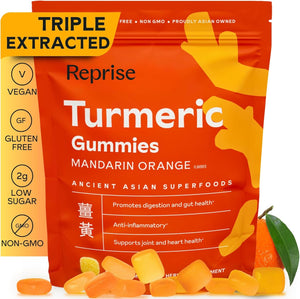 Reprise - Turmeric Orange Gummies, 45 Ct (Pack of 1) - Gluten Free Supplement