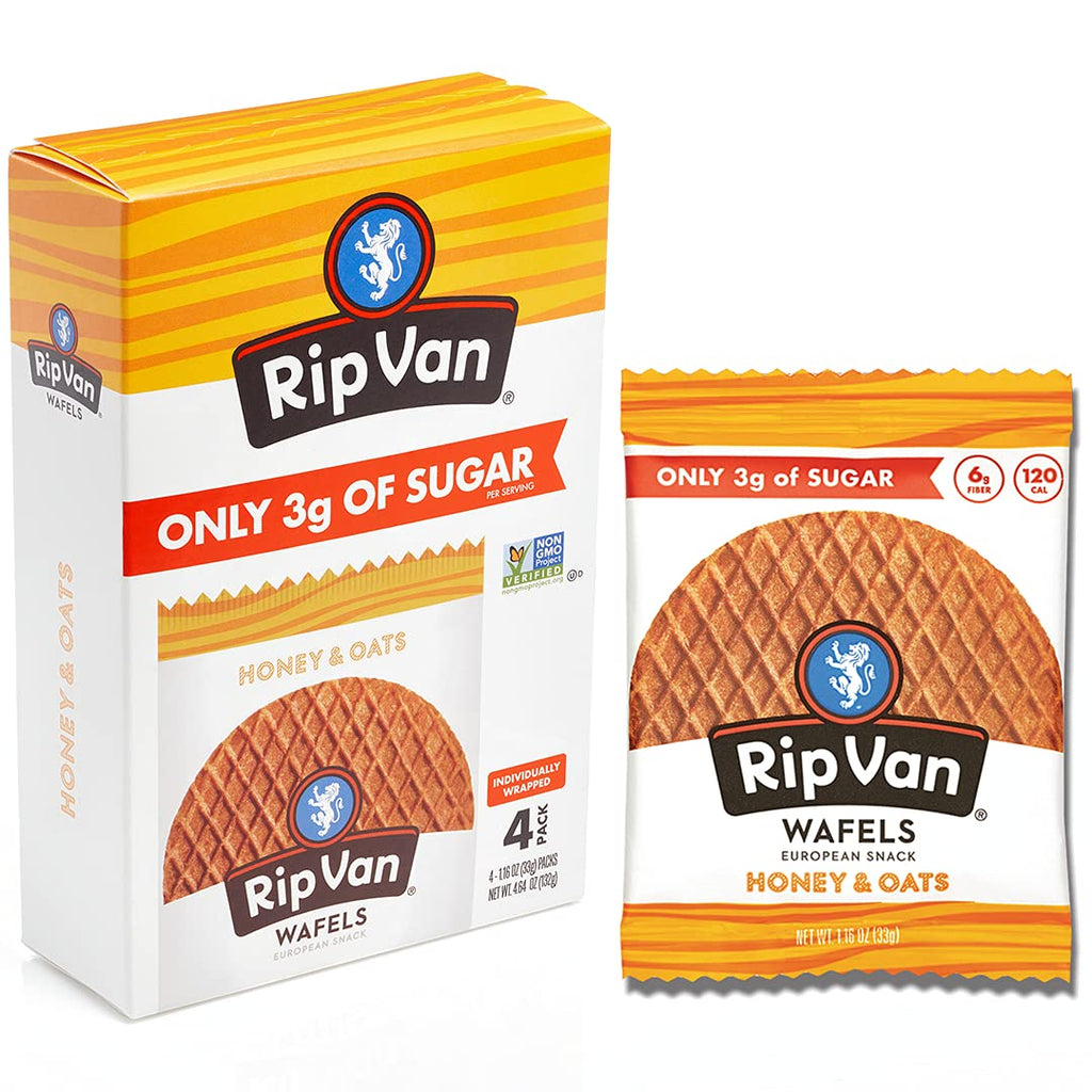 Rip Vanilla Waffles (Pack of 12) - Honey & Oats 4.64 Oz - Cozy Farm 