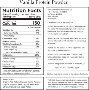 Truvani Vanilla Plant-Based Protein Powder - 10.47 Oz - Cozy Farm 