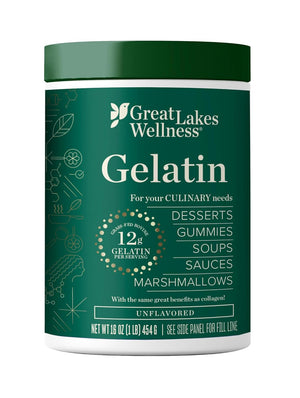 Great Lakes Wellness Gelatin container on a white background