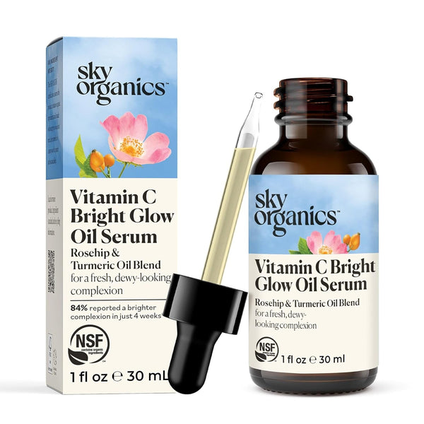 Sky Organics Vitamin C Face Serum, Brightening Glow Oil Serum, 1 fl oz