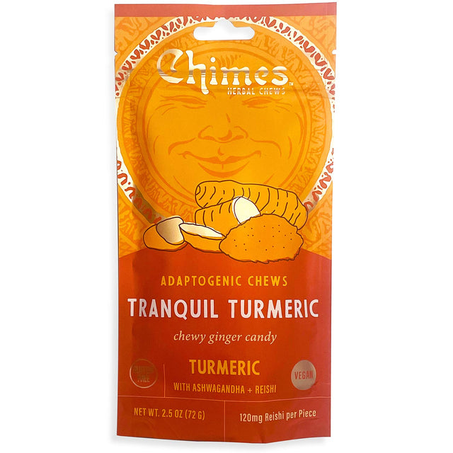 Chimes Ginger Chew Turmeric, 2.5 oz (Pack of 6) - Gluten-Free Candy