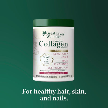 Great Lakes Wellness Collagen Peptides, Raspberry Lemon, 8 oz