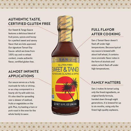 San-J Sweet & Tangy Cooking Sauce, Pack of 6, 10 Fl. Oz. Bottles