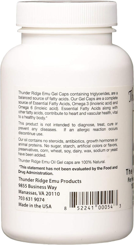 Thunder Ridge 100% Pure Emu Oil - 750mg (90 Softgels) - Cozy Farm 