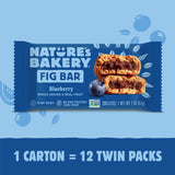 Nature's Bakery Blueberry Fig Bars, Stone Ground Whole Wheat, 2 oz, Pack of 12