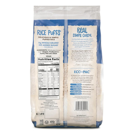 Nature's Path Organic Rice Puffs Cereal, 6 oz, Pack of 12