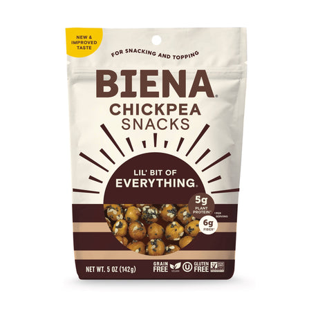 Biena Llc - Chickpea Snacks Everything Bagel, 5 oz (Pack of 8) - Gluten-Free Kosher