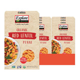 Explore Cuisine Organic Red Lentil Penne, 8 oz, Pack of 6