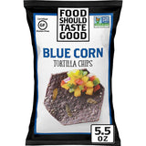 Food Should Taste Good Blue Corn Tortilla Chips, Pack of 12, 5.5 Oz Bags