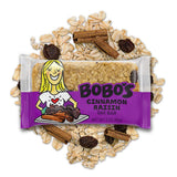 Bobo's Cinnamon Raisin Whole Grain Oat Bar 3 oz individually wrapped — non-GMO, kosher, whole grain snack bar with background