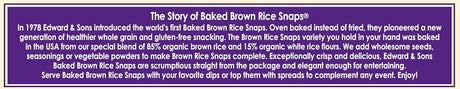 Edward & Sons Brown Rice Snaps, Black Sesame, 3.5 oz, Case of 12