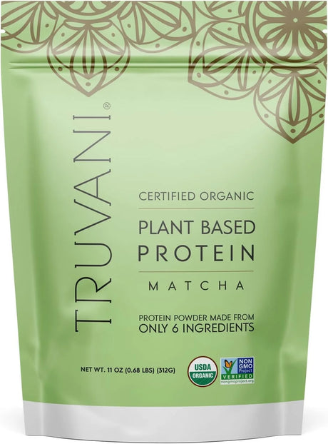 Truvani - Organic Matcha Protein Powder, 11 oz - Plant Based Protein