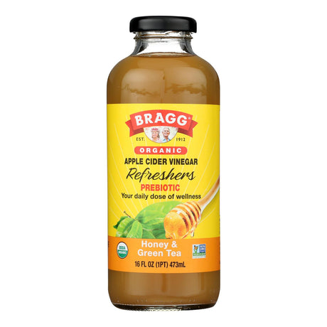 Bragg Organic Apple Cider Vinegar, Honey Green Tea Refresh, 16 Fl Oz - 12 Pack - Cozy Farm 