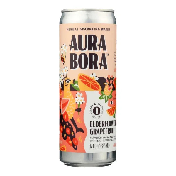 Aura Bora SPK Water Elderflowwr Grapefruit - 12 x 12 Oz (Case of 12) - Cozy Farm 