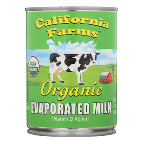 California Farms Organic Evaporated Milk, 12 fl oz (Case of 24) - Baking Ingredient