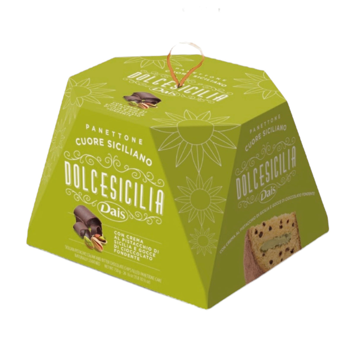 Dais Panettone with Pistachio Cream and Dark Chocolate Chips, 750g