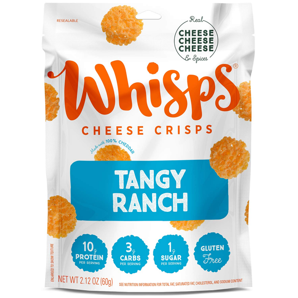 Whisps Tangy Ranch Cheese Crisps - (12 Count) 2.12 Oz Packs - Cozy Farm 