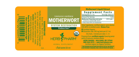 Herb Pharm Motherwort Extract, 4 Oz Liquid Herbal Supplement