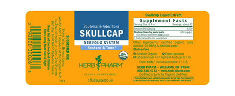 Herb Pharm Skullcap Extract - Nervous System Support - 1 Fl Oz