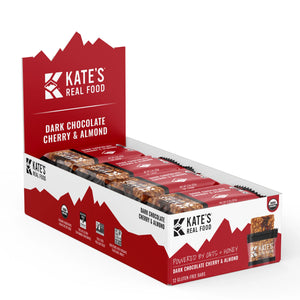 Kate's Real Food Organic Dark Chocolate Cherry Almond Energy Bar, 2.2 oz, Case of 12