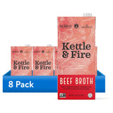 Kettle & Fire Low Sodium Beef Broth, 32 oz Cartons (Pack of 8)