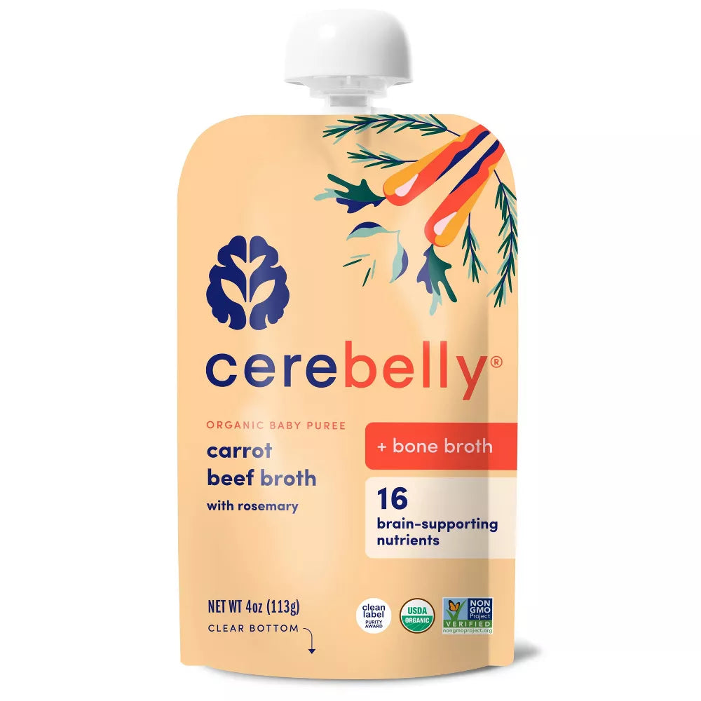 Cerebelly Organic Puree Carrot Broth (Pack of 6-4 Oz) - Cozy Farm 