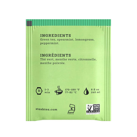 Stash Tea Organic Moroccan Mint Green Tea Bags, USDA Organic, Case of 6 (20 Count)
